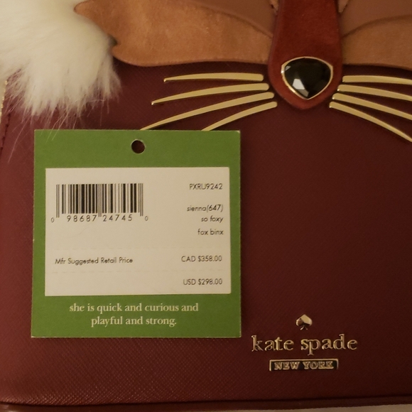 NWT 🦊 Kate Spade So Foxy Fox Binx Backpack - Picture 11 of 14
